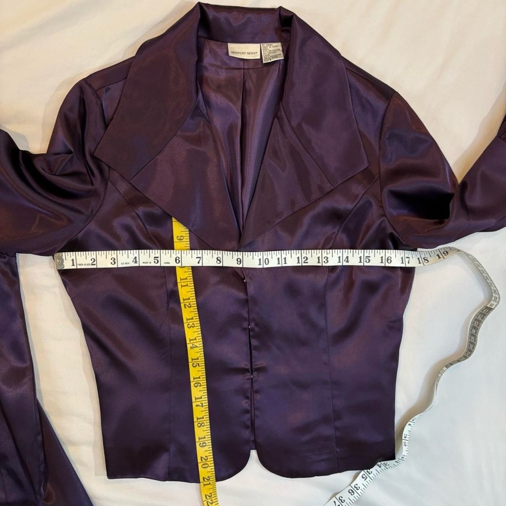 Deep Purple Dress with Bell Sleeve Jacket by‎ Newport News Vintage 90s - Picture 6 of 8
